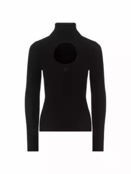Трикотажная водолазка с логотипом Courreges, черный