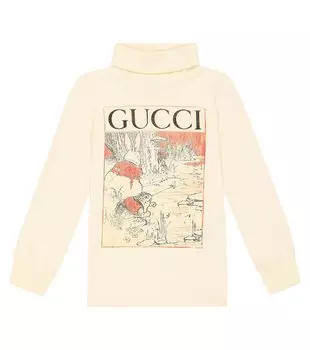 Трикотажная водолазка с логотипом Gucci Kids, мультиколор