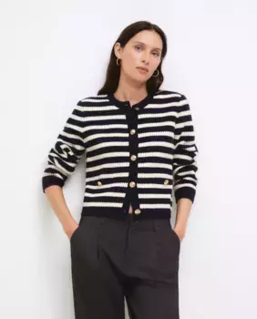 ТРИКОТАЖНАЯ КУРТКА В ПОЛОСКУ С КВАДРАТНЫМ ВЫРЕЗОМ Tintoretto, синий