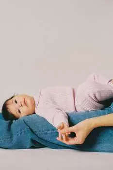 Трикотажное ажурное боди с рябями ZARA, светло-розовый