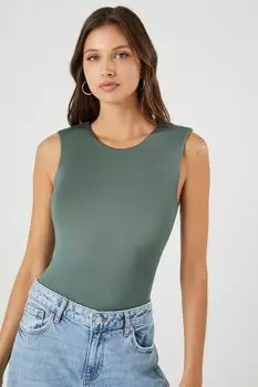 Трикотажное боди без рукавов Forever 21, кипарис