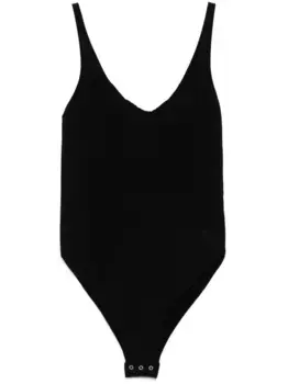 Трикотажное боди в рубчик TOM FORD, черный