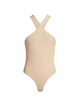 Трикотажное боди X-образной формы Zeynep Aray, бежевый