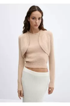 Трикотажное болеро Mango, бежевый