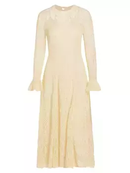 Трикотажное кружевное платье миди August Zimmermann, слоновая кость