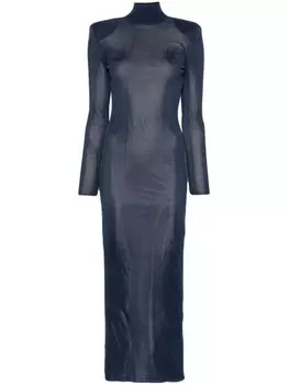 Трикотажное макси-платье Self-Portrait, синий