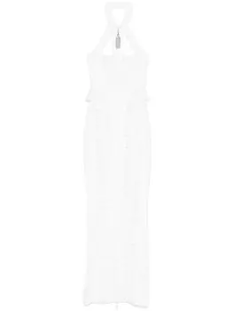 Трикотажное макси-платье Self-Portrait x Christopher Kane, белый