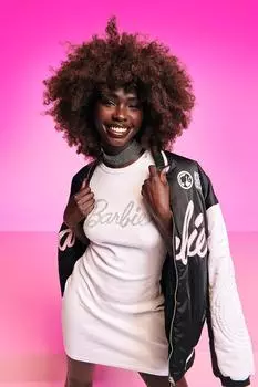 Трикотажное мини-платье barbie Boohoo, белый