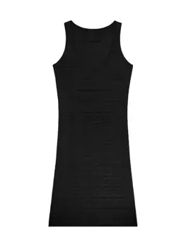 Трикотажное мини-платье без рукавов с монограммой Givenchy, черный