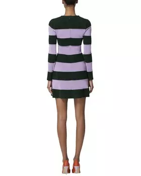 Трикотажное мини-платье Carolina Herrera с круглым вырезом, фиолетовый