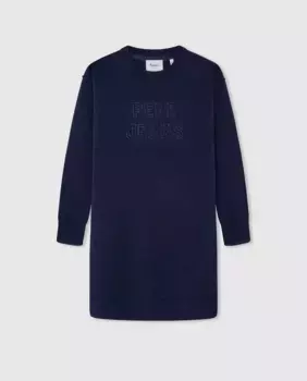 Трикотажное мини-платье для девочки Pepe Jeans, синий