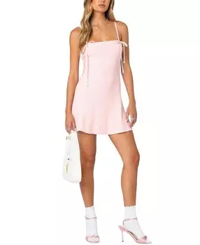 Трикотажное мини-платье Edited Fridah в рубчик Edikted, розовый