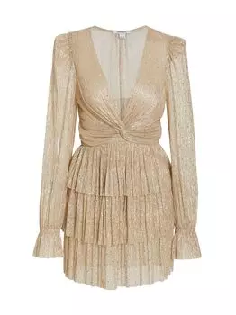 Трикотажное мини-платье Felicie с пайетками SABINA MUSYEV, золотой