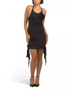 Трикотажное мини-платье Jinx Bardot, черный