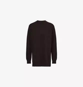 Трикотажное мини-платье Maxime с круглым вырезом и длинными рукавами The Frankie Shop, коричневый