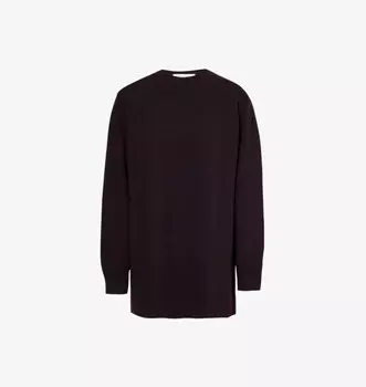 Трикотажное мини-платье Maxime с круглым вырезом и длинными рукавами The Frankie Shop, мультиколор