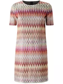 Трикотажное мини-платье Missoni, нейтральный цвет