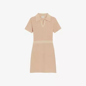 Трикотажное мини-платье с контрастной отделкой Claudie Pierlot, цвет naturels
