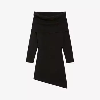 Трикотажное мини-платье с открытыми плечами Claudie Pierlot, цвет noir / gris