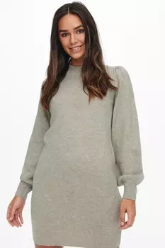 Трикотажное мини платье с высоким воротом Jdy, серый