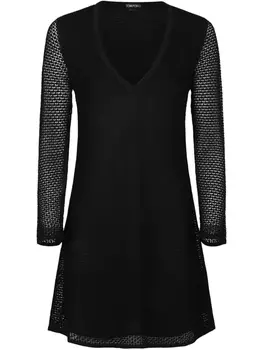 Трикотажное мини-платье TOM FORD, черный