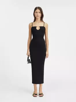 Трикотажное нижнее платье JACQUEMUS The Sierra dress with straps, черный