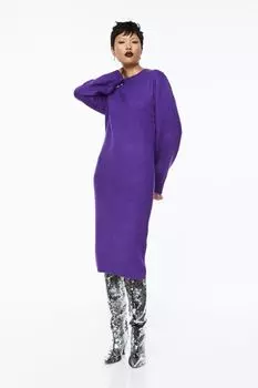 Трикотажное облегающее платье H&amp;M, фиолетовый