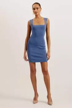 Трикотажное облегающее платье мини Imojenn Ted Baker, синий