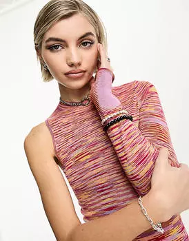 Трикотажное облегающее платье на одно плечо COLLUSION цвета «космический краситель»