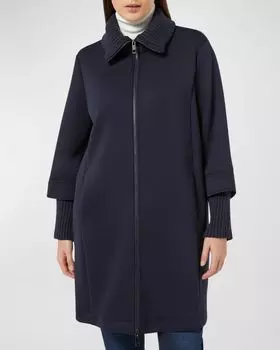 Трикотажное пальто Melfi с воротником-стойкой больших размеров Marina Rinaldi, цвет Midnightblue