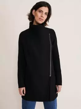 Трикотажное пальто на молнии Phase Eight Byanca, глубокий черный
