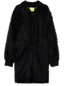 Трикотажное пальто с капюшоном TWINSET MYFO, черный