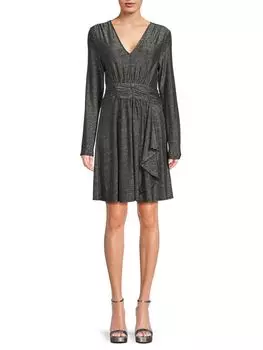 Трикотажное платье А-силуэта с блестками Dkny, цвет Black Silver