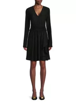 Трикотажное платье А-силуэта с блестками Dkny, черный