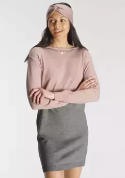 Трикотажное платье AJC с полосками, розовый