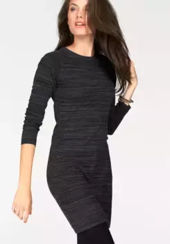 Трикотажное платье Aniston CASUAL на молнии, антрацит