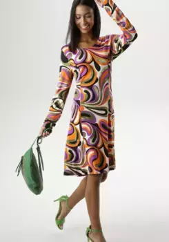 Трикотажное платье Aniston SELECTED легкого А-силуэта, зеленый