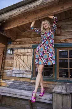 Трикотажное платье Aniston SELECTED легкого А-силуэта, черно-белый