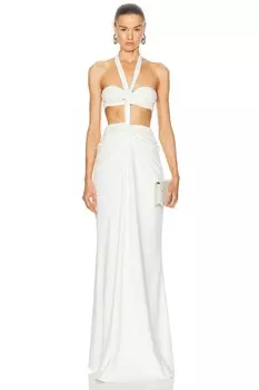 Трикотажное платье бандо с узлом Sid Neigum, цвет Cream