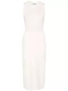 Трикотажное платье без рукавов Jil Sander, бежевый