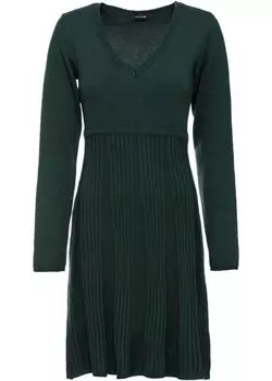Трикотажное платье Bodyflirt, зеленый