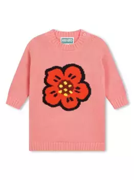 Трикотажное платье Boke Flower Kenzo Kids, розовый