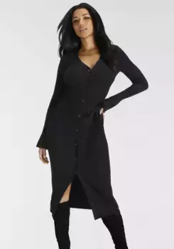 Трикотажное платье Bruno Banani, планка на пуговицах НОВАЯ КОЛЛЕКЦИЯ, черный