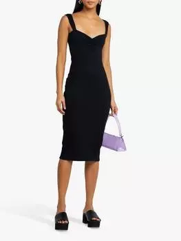 Трикотажное платье camille в рубчик kourt, черный