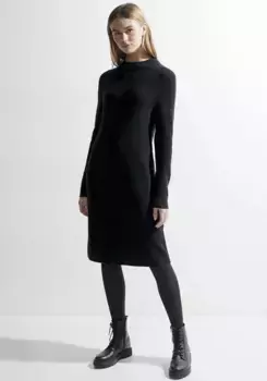 Трикотажное платье Cecil, однотонное, черный