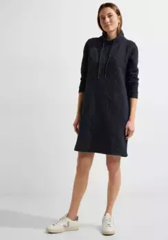 Трикотажное платье Cecil с регулируемым воротником, синий