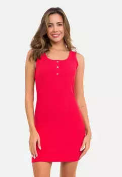 Трикотажное платье Cipo & Baxx с удобным круглым вырезом, красный