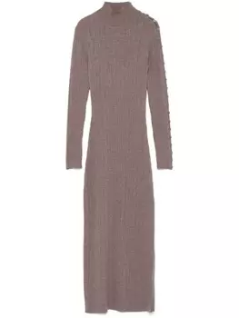 Трикотажное платье Claudie Pierlot с высоким воротом, серый
