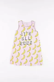 Трикотажное платье Coccodrillo без рукавов с банановым принтом