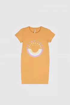 Трикотажное платье Coccodrillo оранжевый с отпечатком
